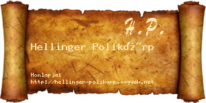 Hellinger Polikárp névjegykártya